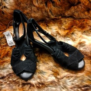 Earth suede wedge sandals. New with tag